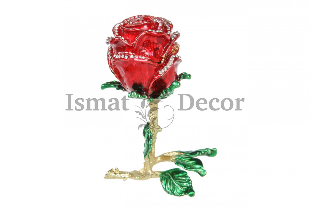 Сувенирная шкатулка Роза средняя S-626,красный