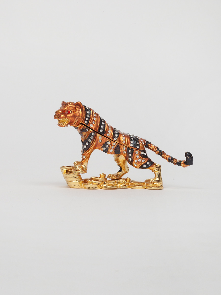 Шкатулка сувенирная в виде тигра S-1110M коричневый
