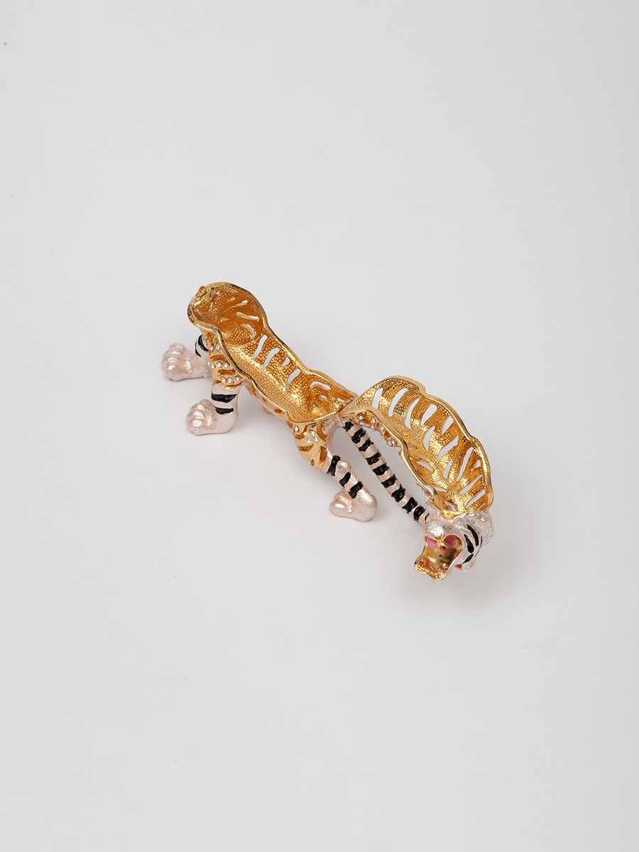 Шкатулка сувенирная в виде тигра S-1110Z-1 серебристый