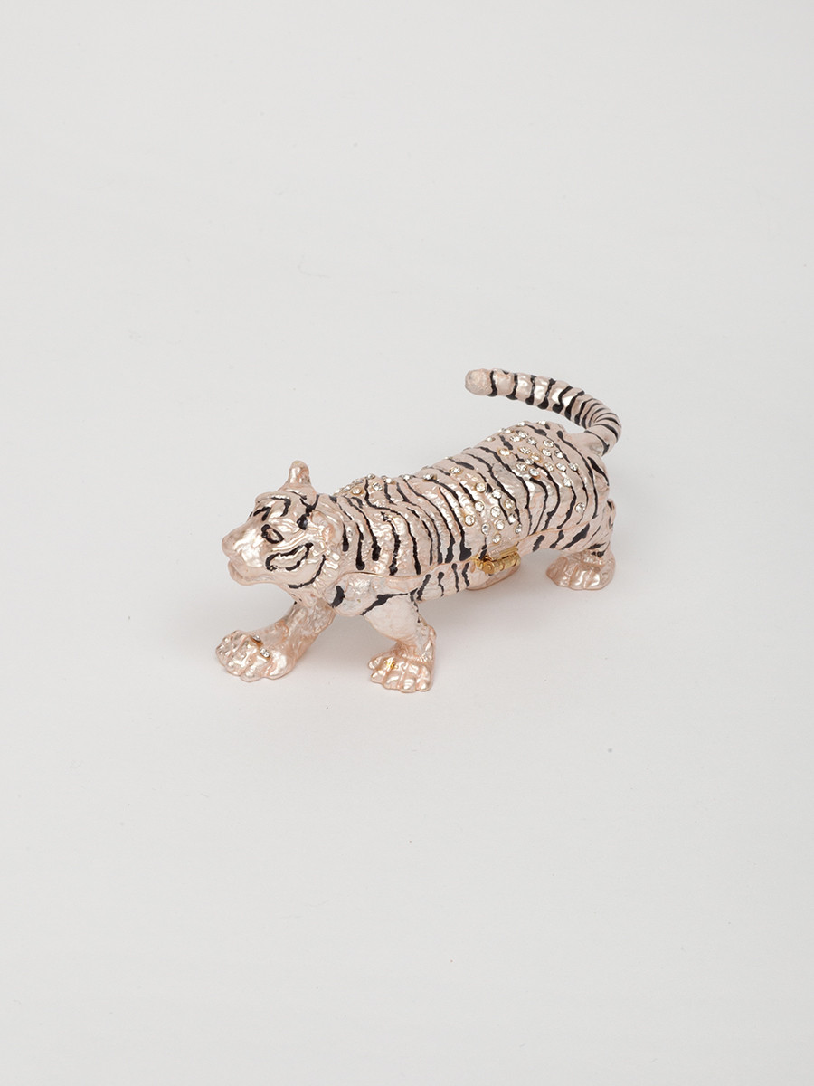 Шкатулка сувенирная в виде тигра S-1111YW-1 серебристый