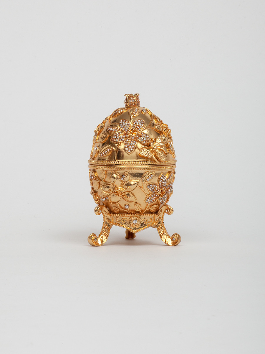 Шкатулка сувенирная Яйцо большое под "Фаберже"S-4972-002 золотистый