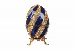 Шкатулка сувенирная в виде яйца под"фаберже"S-3524 синий