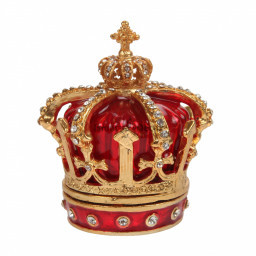 Шкатулка сувенирная в виде королевской короны,S-1653, красный+синий