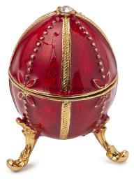Шкатулка сувенирная в виде яйца S-4193 красный