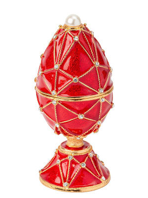 Шкатулка для украшений Яйцо Фаберже S-4443 красный 