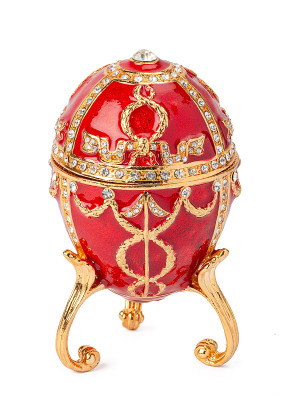 Шкатулка для украшений Яйцо Фаберже S-3293 красный