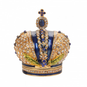 Шкатулка сувенирная в виде короны,S-1653, синий